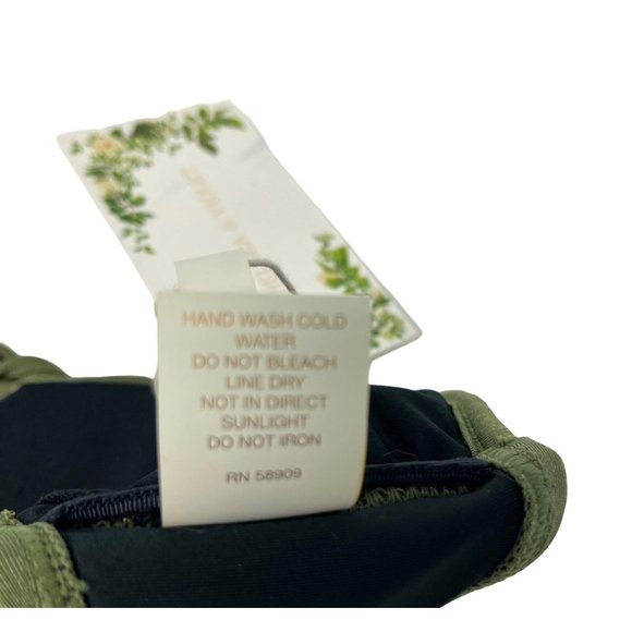 NWT Chelsea & Violet XS Ollive Green Eyelet Ruffle Tie Neck Bikini Swim Top - Picture 11 of 11